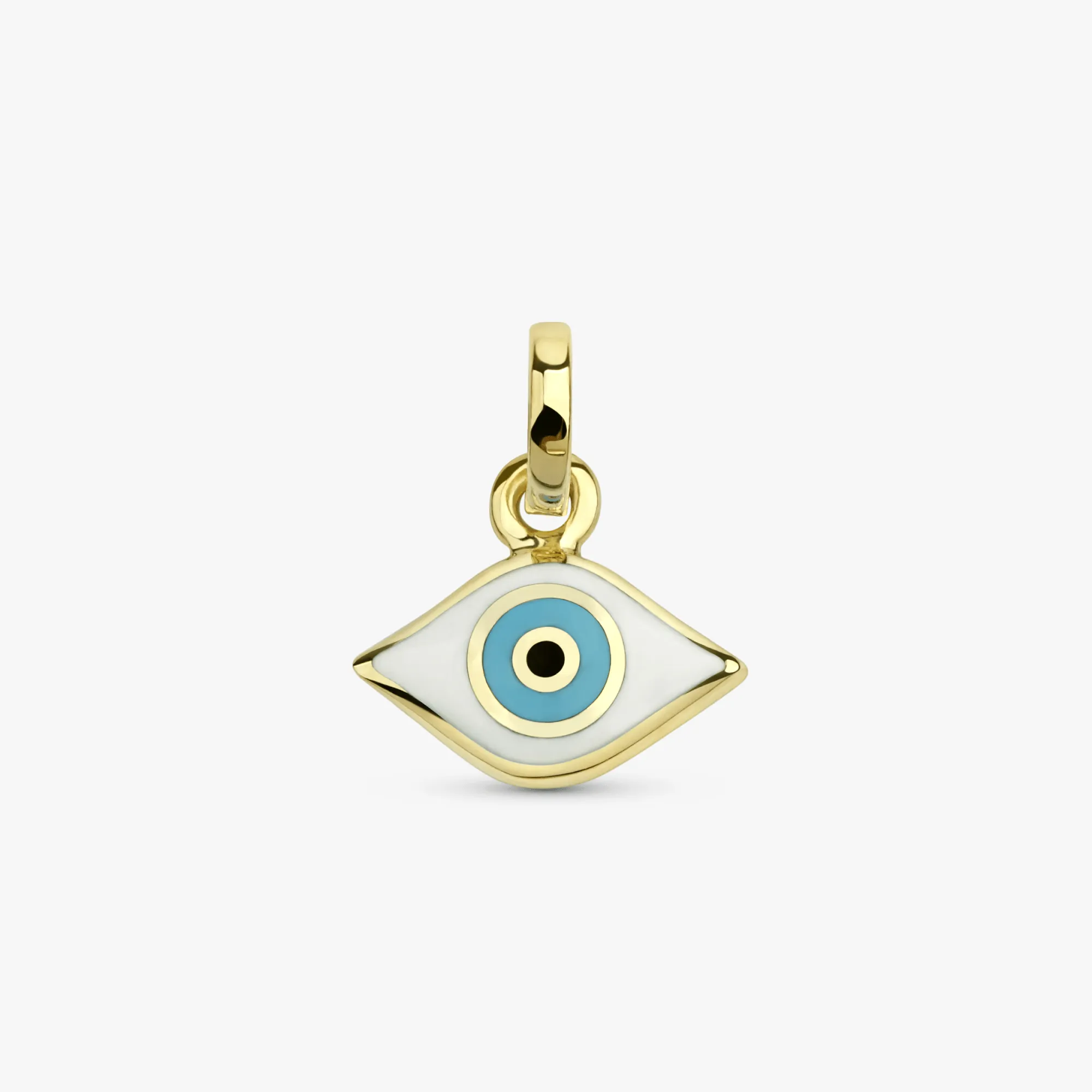 White Enamel Evil Eye Charm, Lucinda SARAHELISE