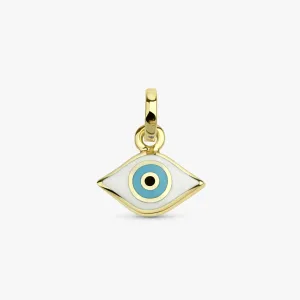 White Enamel Evil Eye Charm, Lucinda SARAHELISE