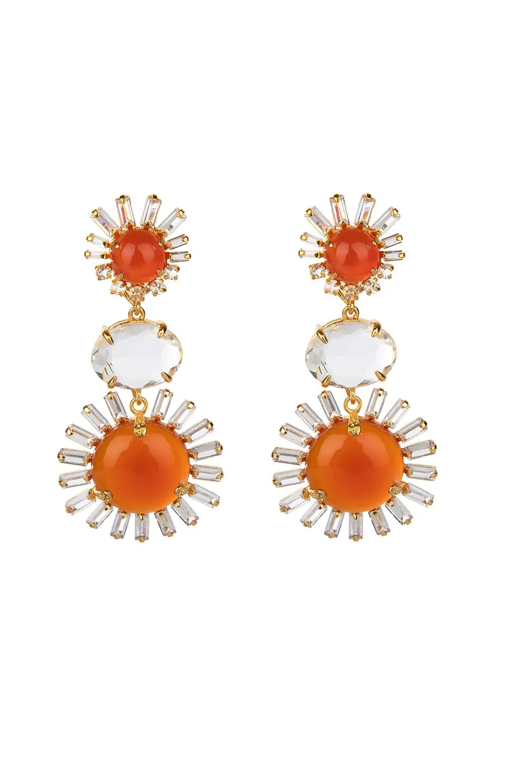 White Topaz Carnelian Earrings
