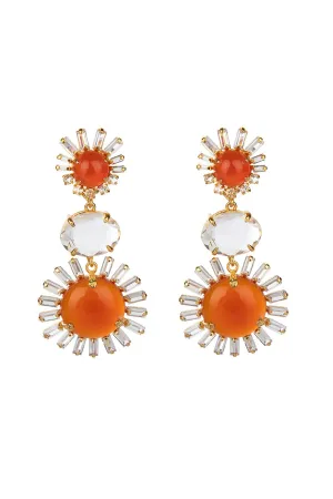 White Topaz Carnelian Earrings